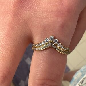 Pandora Gold Crown Ring. Timeless Wish.